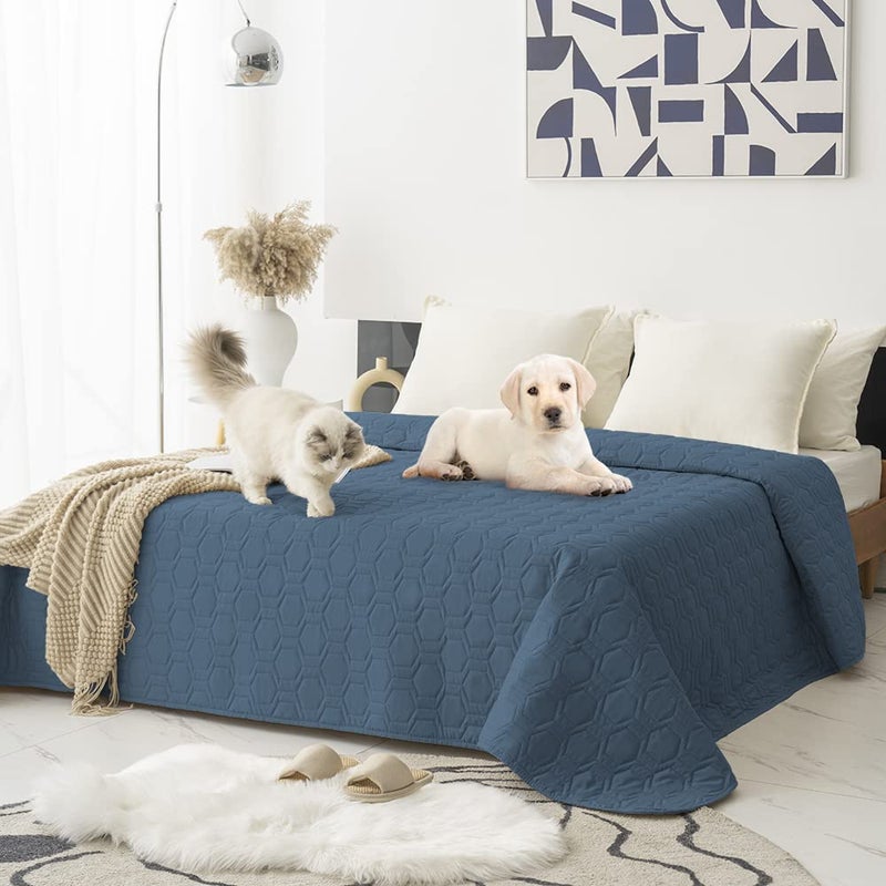 Tcksstex Waterproof and NonSlip Dog Bed Cover and Pet Blanket Sofa Pet Bed Mat car Incontinence Mattress Protectors Furniture Couch Cover for Most Cats DogsPets82x102 Navy Blue
