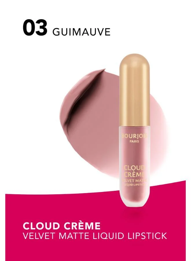 Bourjois Paris Cloud Crème Velvet Matte Liquid Lipstick - 03 - Guimauve, 3ml