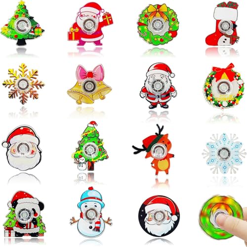 Howzcci 15 Pack Christmas Fidget Spinners Toys Novelty Spinning Tops Toys for Kids Boys Girls Christmas Stocking Stuffers Party Favors Gifts - Image 1
