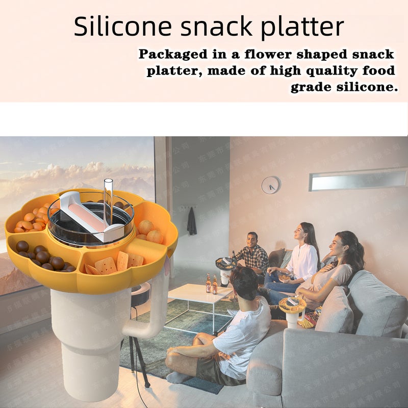 Cross-Border Hot-Selling Silicone Snack Platter Suitable for Stanley Cup 40oz Reusable Snack Cup Holder(Green, Snack platter-30oz) - Image 5