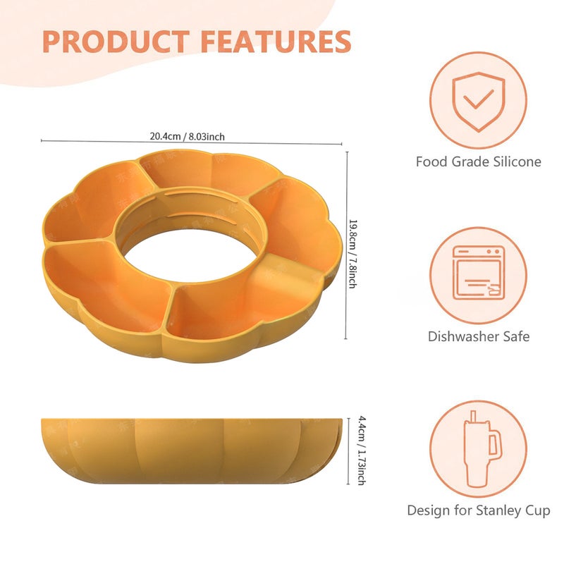 Cross-Border Hot-Selling Silicone Snack Platter Suitable for Stanley Cup 40oz Reusable Snack Cup Holder(Green, Snack platter-30oz) - Image 4