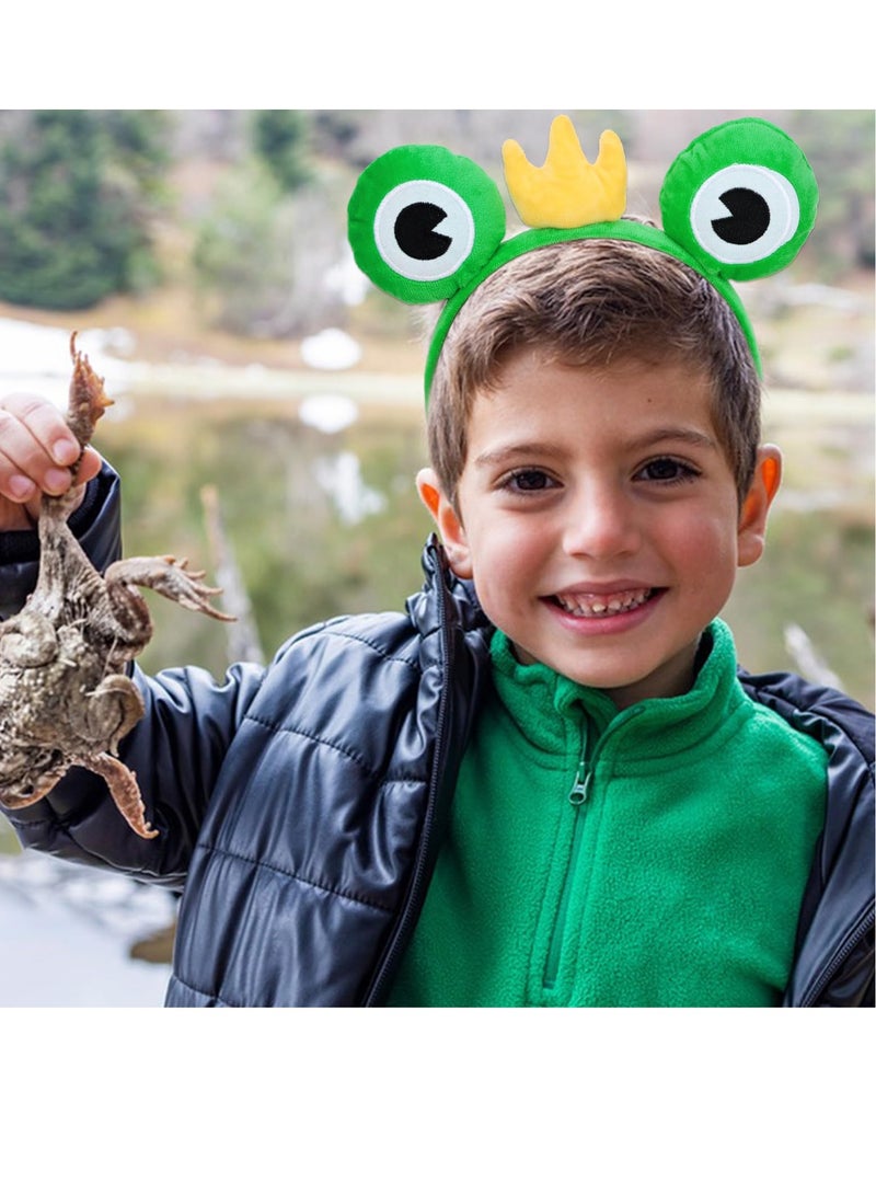 Loquat Headband and Horn Headband Cartoon Headband Weirdly Cute Big Eyed Frog Headband for Wash Face SPA Party Decoration Headdress Cosplay Costume Headwear Handmade Headpiece Makeup Hair - Image 3