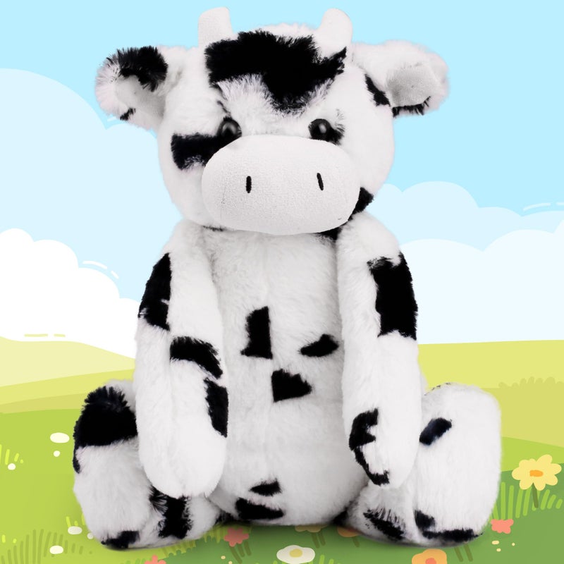 LotFancy Cow Stuffed Animal 16 inch Tubbie Wubbie Soft Plush Cow for Babies Farm Animal Toy Birthday for Boys Girls White and Black Kids Room Decoration Easter Decorations - Image 2