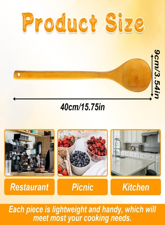 Exircy Long Wooden Spoon, Wooden Spoons for Cooking, 15.7 Inch Wood Mixing Spoon Simple Long Handle Wood Spoons for Home Kitchen Restaurant Stirring Cooking Serving Mixing Supplies - Image 2