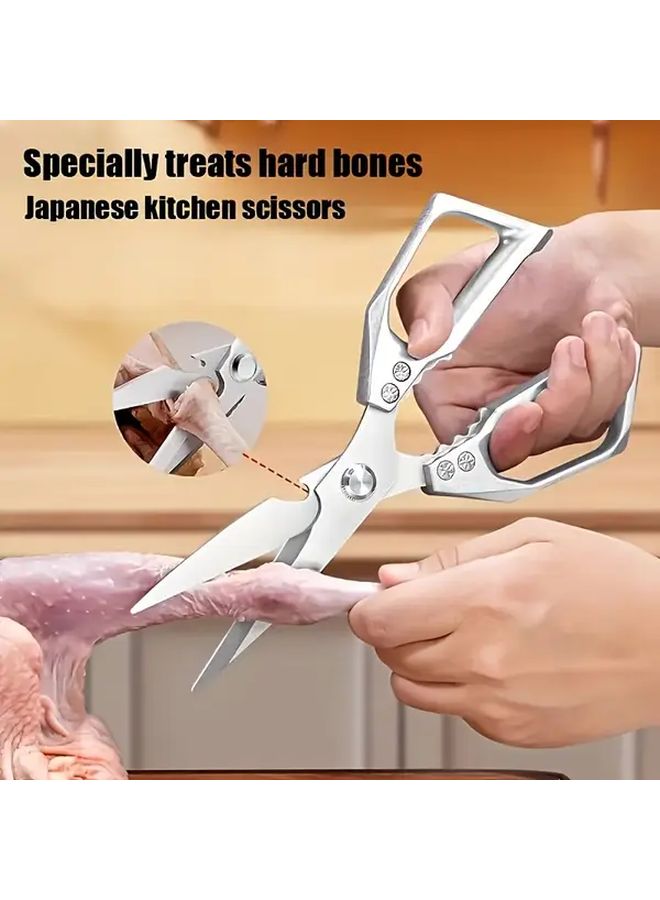 مقص مطبخ من الفولاذ المقاوم للصدأ مع غمد، ومفرمة دواجن ولحوم للمنزل والمطعم ومتجر الجزارة - Image 5