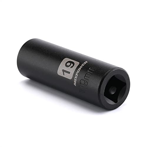 MIXPOWER 1/2-Inch Drive Deep Impact Socket, 19mm, CR-V, Metric, 6 Point, Deep - Image 2
