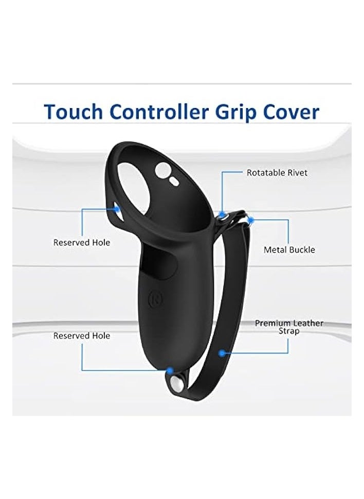 PROMASS Compatible with  Pro Accessories,  Pro Controller Grips Cover Protector, Silicone Grip Cover Protector for Oculus Quest Touch Pro Controllers, with Knuckle Straps  - Image 2