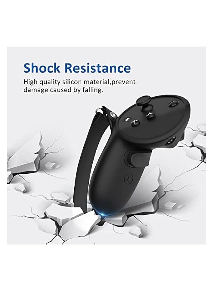 PROMASS Compatible with  Pro Accessories,  Pro Controller Grips Cover Protector, Silicone Grip Cover Protector for Oculus Quest Touch Pro Controllers, with Knuckle Straps  - Image 3