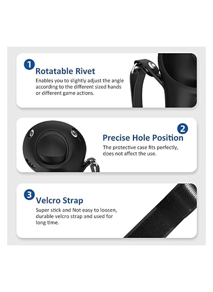 PROMASS Compatible with  Pro Accessories,  Pro Controller Grips Cover Protector, Silicone Grip Cover Protector for Oculus Quest Touch Pro Controllers, with Knuckle Straps  - Image 5