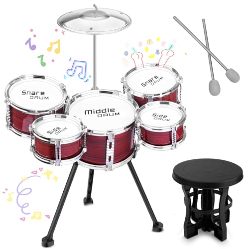 CHADRIGIVS Upgraded Kids Drum Set 5 Piece Toy Set for Toddlers 35 Band Rock Jazz Drum Musical Instrument Toys for Boys Girls Christmas Birthday Gifts - Image 1