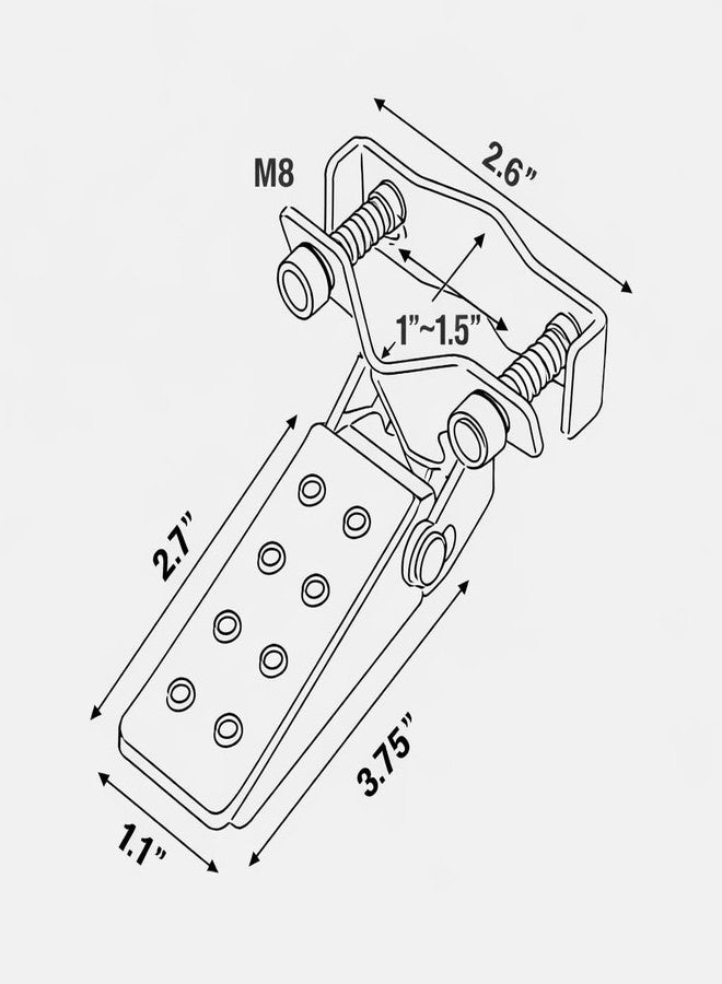 NFSpeeding A Pair Universal Foldable Foot Pedals for Motorcycle Universal Frame Clamp-On Type Folding Foot Pegs for MTB ATV Scooter Motorcycle - Image 2
