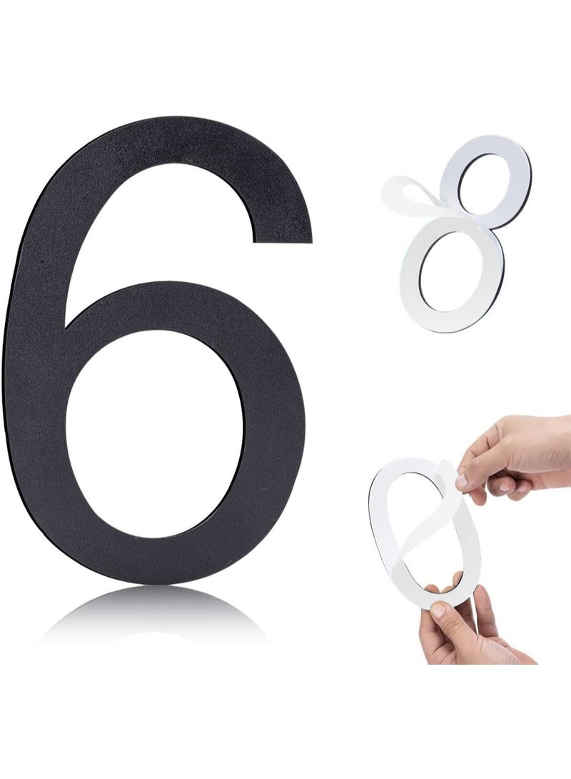 RATSAW House Numbers for Outside Large Self-adhesive House Numbers 6 Inch Stainless Steel House Number for Exterior House Address Garage Gate Street Farmhouse Garden Number 6