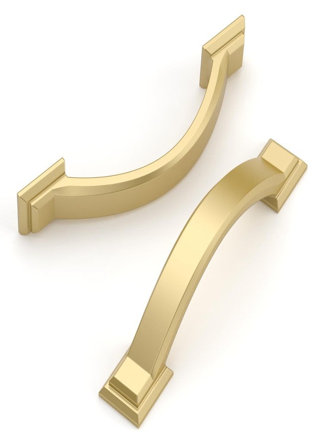 Amerdeco 10 Pack Brushed Gold Cabinet Pulls 3 Inch(76mm) Hole Centers, Handles for Kitchen Cabinet Hardware, Arch Cabinet Handles for Bathroom Dresser Drawer Handles ZH0016… - Image 2
