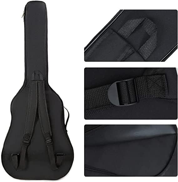 IMAGINEA Synthetic 41 Inch Acoustic Guitar Bag For Guitar | Padded Waterproof Guitar Bags | Guitars Cover Gig Bags with 5 Picks, Adjustable Shoulder Strap Guitar Bag | Guitar Case Cover Bag, Black - Image 5