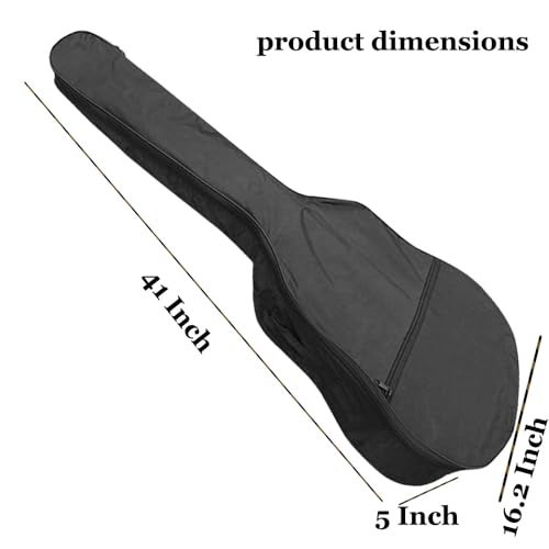 IMAGINEA Synthetic 41 Inch Acoustic Guitar Bag For Guitar | Padded Waterproof Guitar Bags | Guitars Cover Gig Bags with 5 Picks, Adjustable Shoulder Strap Guitar Bag | Guitar Case Cover Bag, Black - Image 2