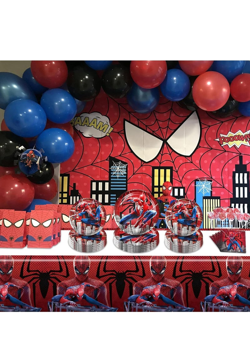 Spiderman Birthday Decoration, 10 Guests Party Tableware Birthday Superhero for Kids, Spiderman Plates, Paper Cups, Napkins, Tablecloths, Balloons Party Set -96 Pcs. - pzsku/Z65355F052E0F90930058Z/45/_/1711186454/4d38f266-d863-46fd-84aa-9595e651a27c