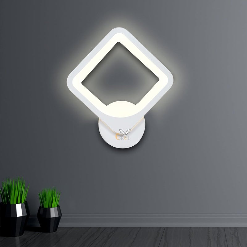 Errol Errol White Body Wall Lights Stylish Wall lamp Wall Light Wall lamp for Living Room Fancy Lights for Wall Bedroom Home Decoration ColorWarm WhiteSquare - Image 1