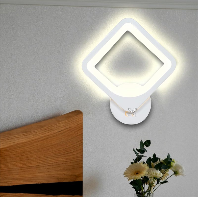 Errol Errol White Body Wall Lights Stylish Wall lamp Wall Light Wall lamp for Living Room Fancy Lights for Wall Bedroom Home Decoration ColorWarm WhiteSquare - Image 3