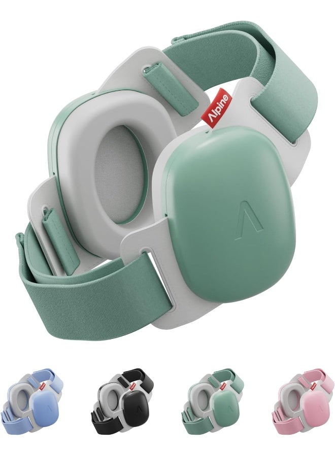 ALPINE HEARING PROTECTION Alpine Muffy Baby Comfort - Protects Hearing for Babies and Toddlers - CE & ANSI Certified - Unique Headband for Safe fit & Comfort - Multi-adjustable for Ages 3-48 Months, 24dB Sound Reduction, Green - Image 1