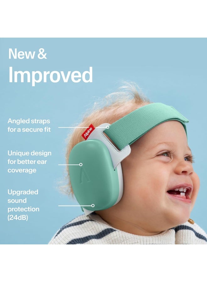 ALPINE HEARING PROTECTION Alpine Muffy Baby Comfort - Protects Hearing for Babies and Toddlers - CE & ANSI Certified - Unique Headband for Safe fit & Comfort - Multi-adjustable for Ages 3-48 Months, 24dB Sound Reduction, Green - Image 2