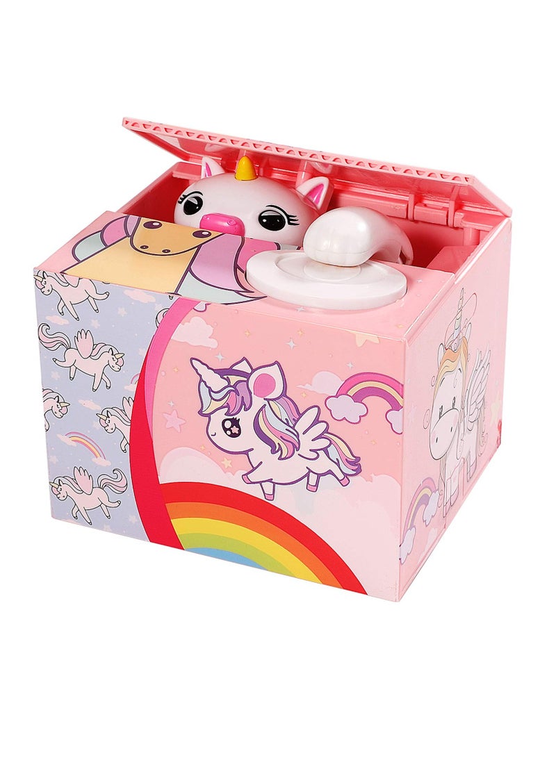 Unicorn Bank for Kids Automatic Money Bank with Music Coin Money Bank Birthday Gift Toy for Children - Image 1