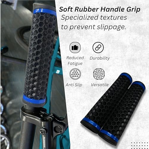 Elysian Bicycle Grip Anti Slip Rubber Multicolor Handle Grip Handlebar End for Mountain Bike Road Bicycle (1 Pair) - Image 3