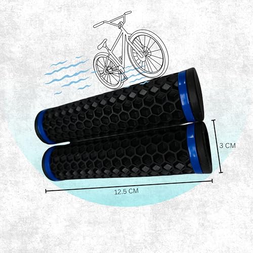 Elysian Bicycle Grip Anti Slip Rubber Multicolor Handle Grip Handlebar End for Mountain Bike Road Bicycle (1 Pair) - Image 2