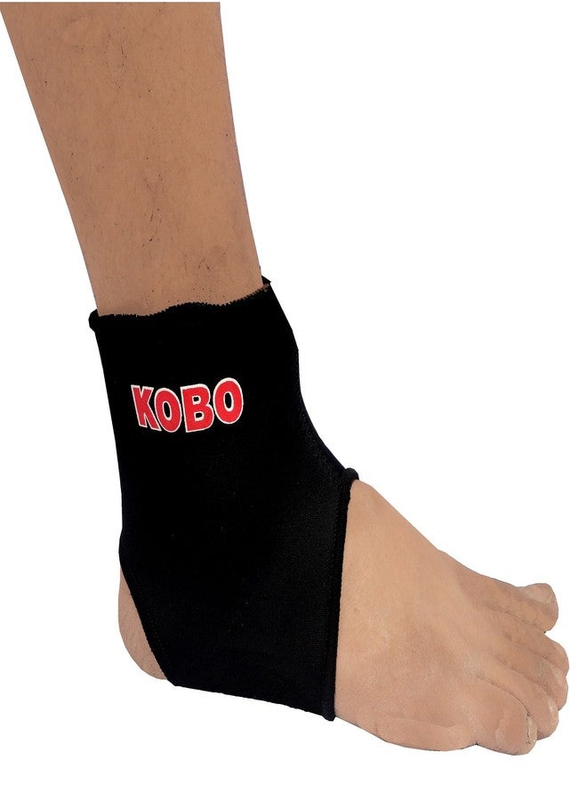 Kobo 3640 Neoprene Ankle Support for Pain Relief - Brace Cap for Men and Women Perfect Strap Band for Sports and Running, Large (Black)
