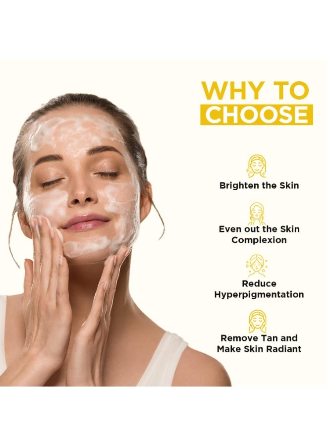 Orgatre Glow Ubtan Face Wash with Turmeric, Kojic Acid & Niacinamide for Brightening, Tan Removal & Even Skin Tone - 100ml | Dermatologically Tested | Suitable for Men & Women - Image 2