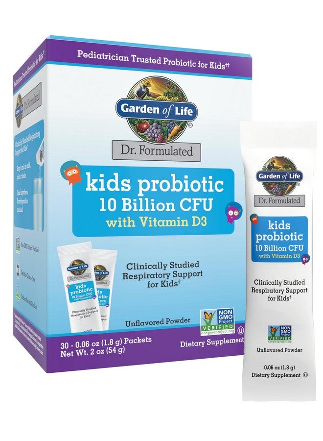 جاردن أوف لايف عبوة بروبيوتيك للأطفال من جاردن أوف لايف، ١٠ مليارات وحدة تشكيل مستعمرة، مع فيتامين د٣ - يدعم العظام والأسنان والوظيفة المناعية، مسحوق بدون نكهة، علبة كرتونية، ٣٠ قطعة - Image 1