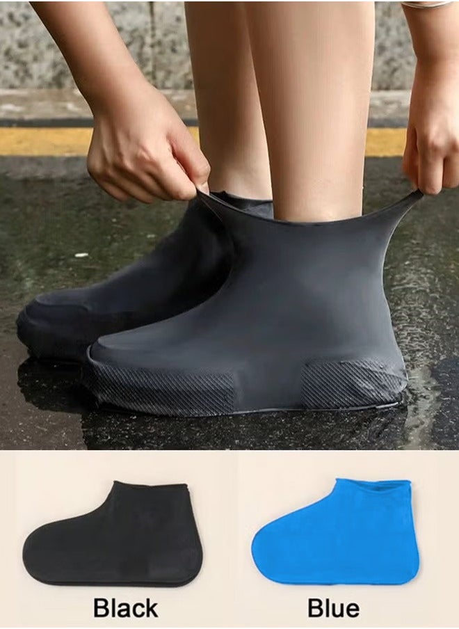 GMORO 2 Pairs Waterproof Shoe Covers, Non-Slip Water Resistant Overshoes Silicone Rain Shoe Cover Outdoor cycling Protectors apply to Men, Women  - Image 1