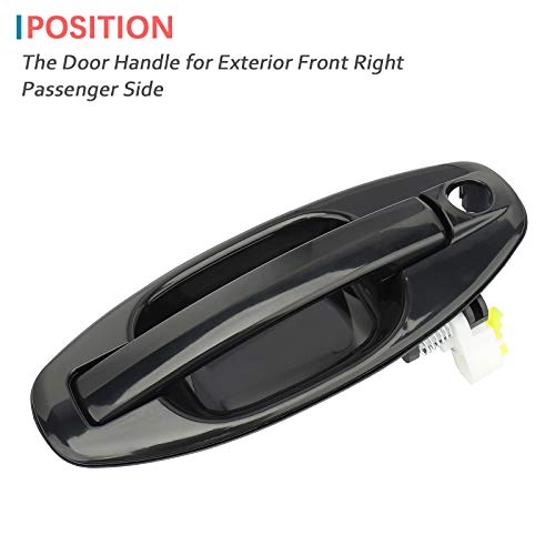 IRONTEK Exterior Door Handle Front Passenger Side 82660-26000 OE Replacement FITS 2001-2006 for Hyundai Santa Fe, Black 1PCS - Image 2