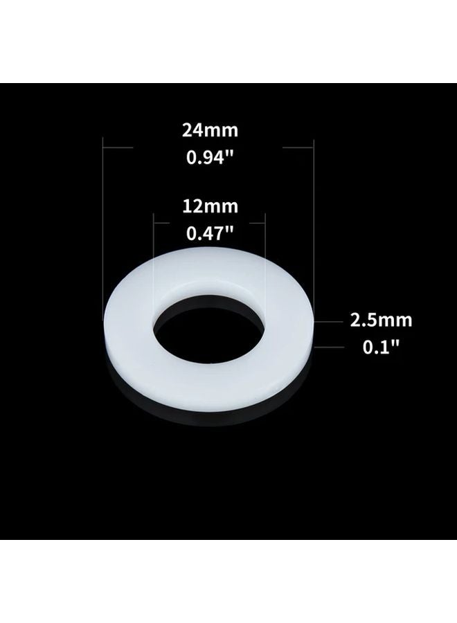 50 Pack M12 24mm OD 2 5mm Thickness Clear Plastic Flat Washers Gasket Sealing Spacer - Image 3