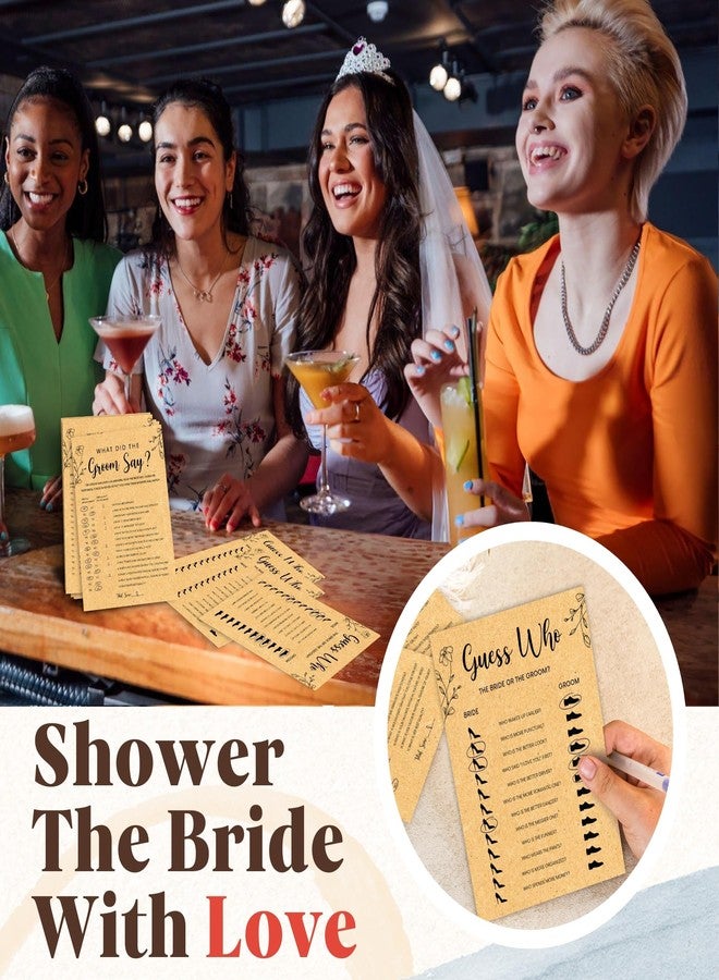 STOFINITY Guess Who Bride Or Groom Bridal Shower Game - 50 Pcs What Did The Groom Say Game, Bridal Party Games Ideas, Wedding Games for Guests Bride Shower Decorations - Image 4