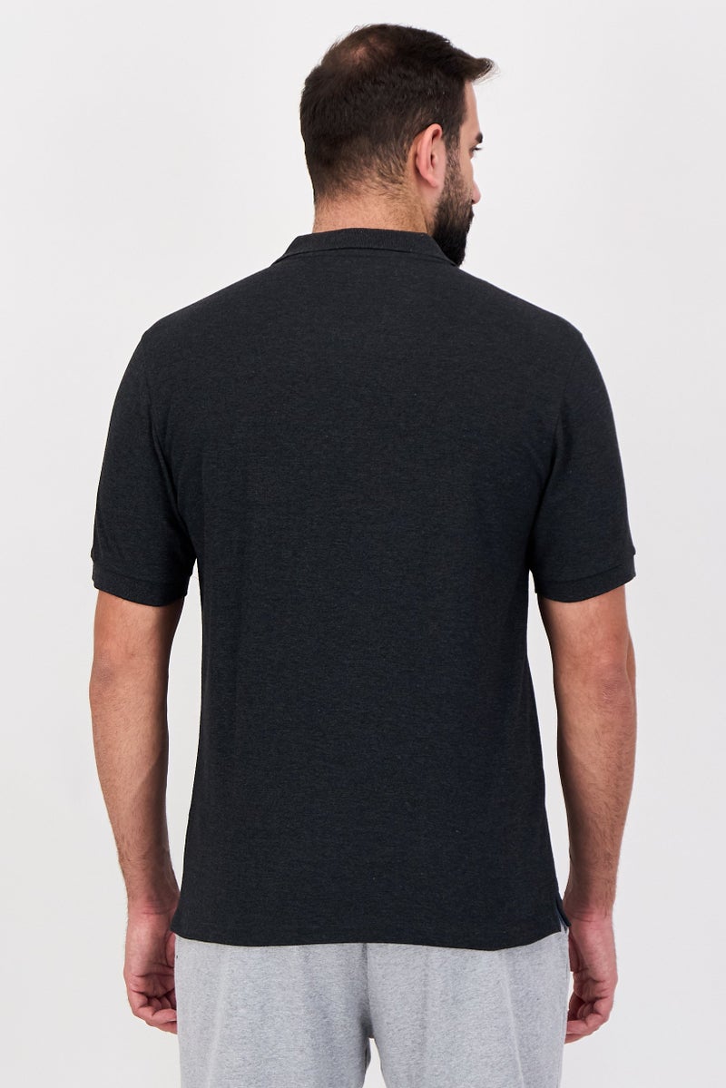 Reebok Men Sportswear Fit Short Sleeve Outdoor Polo Shirt, Dark Grey - Image 2