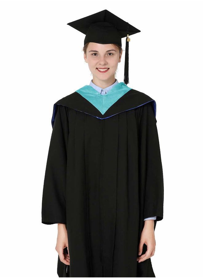 GraduationMall - Unisex Deluxe Bachelor Graduation Hood (PeacockRoyalWhite) - Image 1