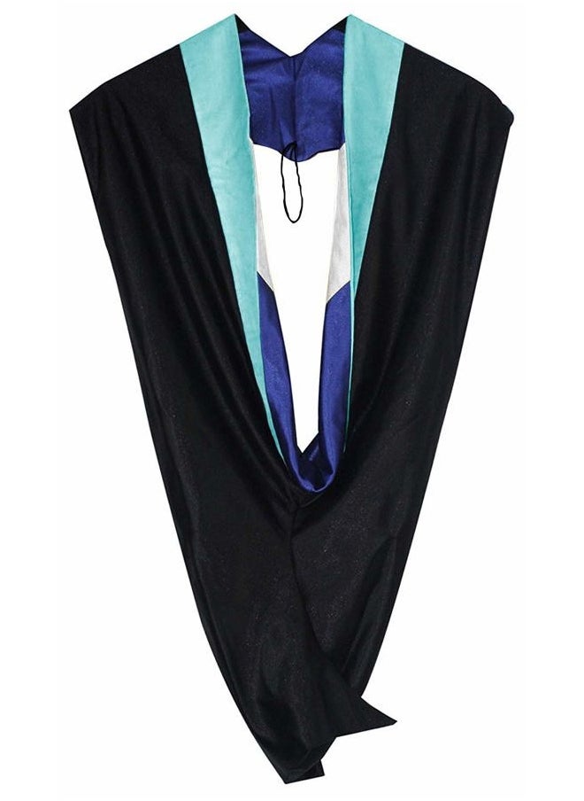 GraduationMall - Unisex Deluxe Bachelor Graduation Hood (PeacockRoyalWhite) - Image 1