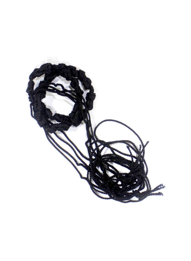 PMW pmw - Kasi Taadu - Kaasi Daaram - Buri Nazar Battu - Kala Dhaga For Hand - 10 Handmade Black Thread Kalava Raksha Sutra - 4 Silk Strings - Energized Evil Eye Protection Anklets  - Image 2