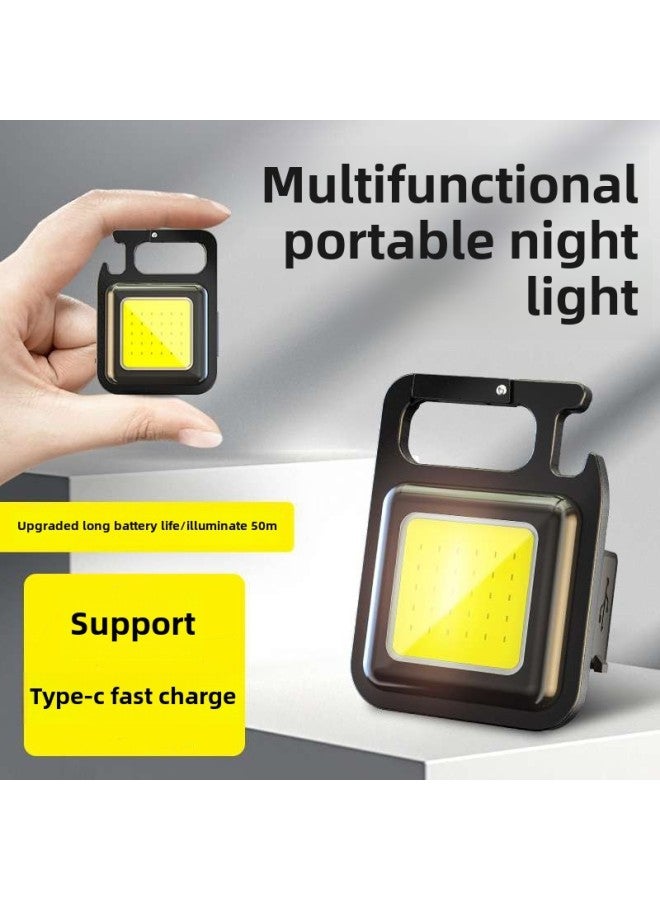 مصباح عمل على شكل سلسلة مفاتيح، ضوء قوي، مصباح يدوي صغير محمول متعدد الوظائف، مصباح ليد محمول للشحن للاستخدام المنزلي أو السكن الجامعي - مواصفات المنتج: بطارية طويلة العمر MAX إصدار 2560 وات COB، حبات ضوء متفجرة 30 ساعة من عمر البطارية - Image 2