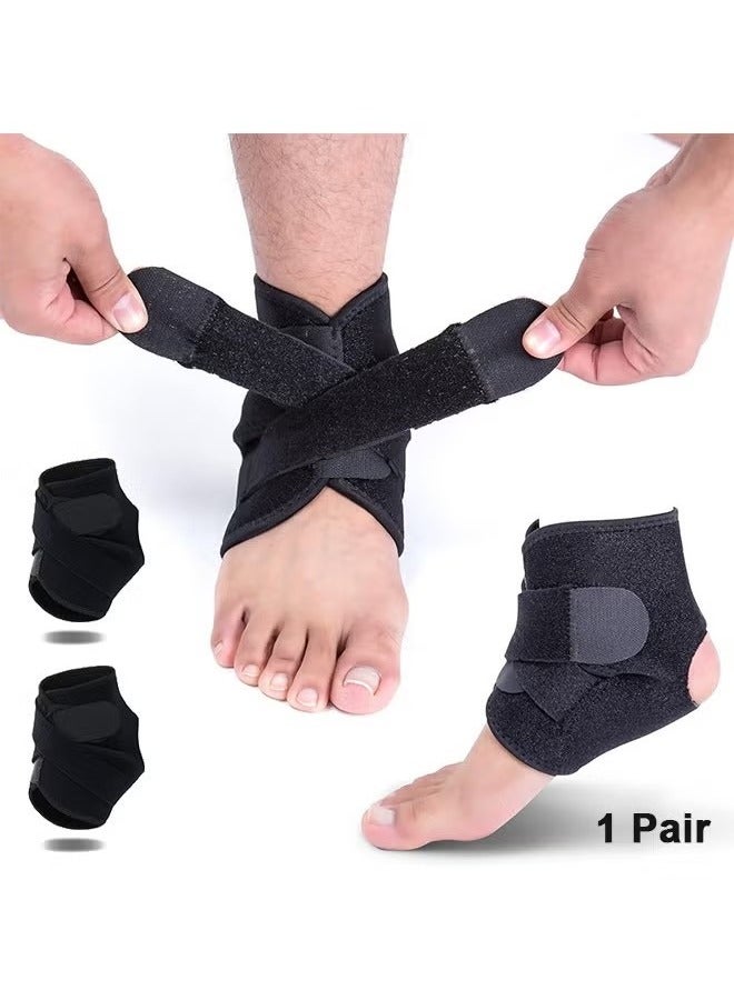 1 Pair Ankle Support Brace, Breathable Neoprene Sleeve, Adjustable Wrap, Foot Sleeve for Arch, Ankle Support for Sprained Foot, Tendonitis, Plantar Fasciitis - Image 1