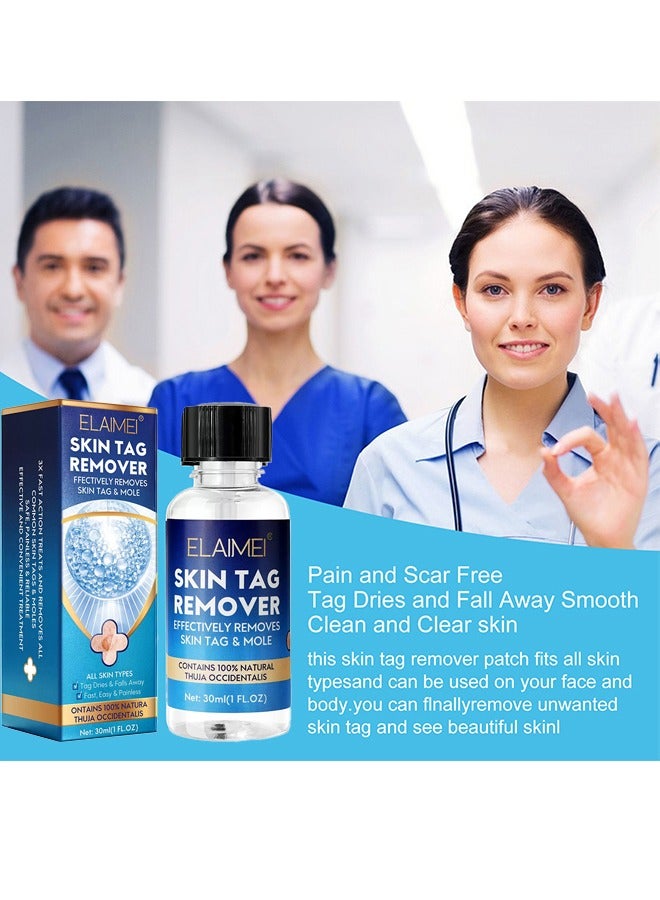 Elaimei Skin Tag Remover，Skin Tag Remover Mole Remover Effectively Removes Skin Tag And Mole Quick Results And Effective All Natural Extract Suitable For All Skin Types Easy Use At Home 30ML  - Image 2