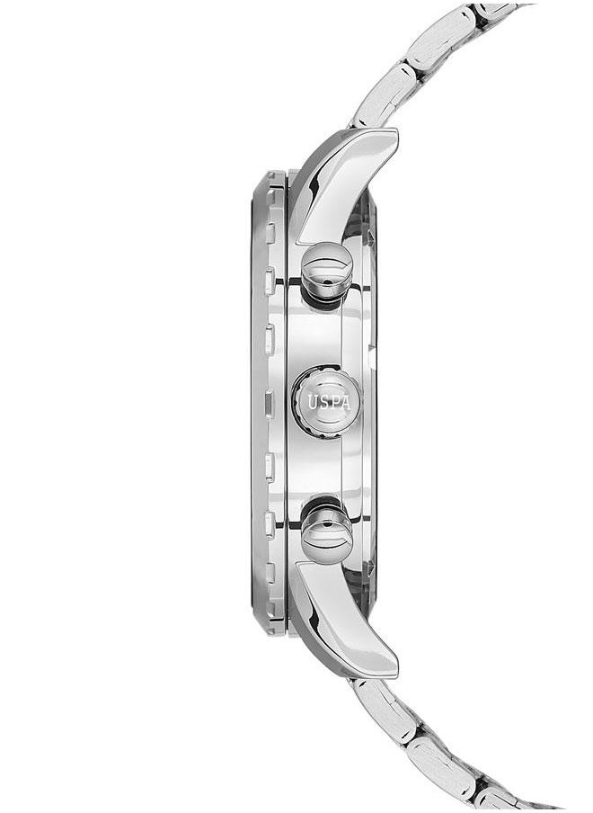 U.S. Polo Assn. U.S. Polo Assn. USPA1055B-01 46mm Watch with Silver Dial, Chronograph Features & Stainless Steel Band - Stylish Timepiece for Fashion-Forward Gents  - Image 2