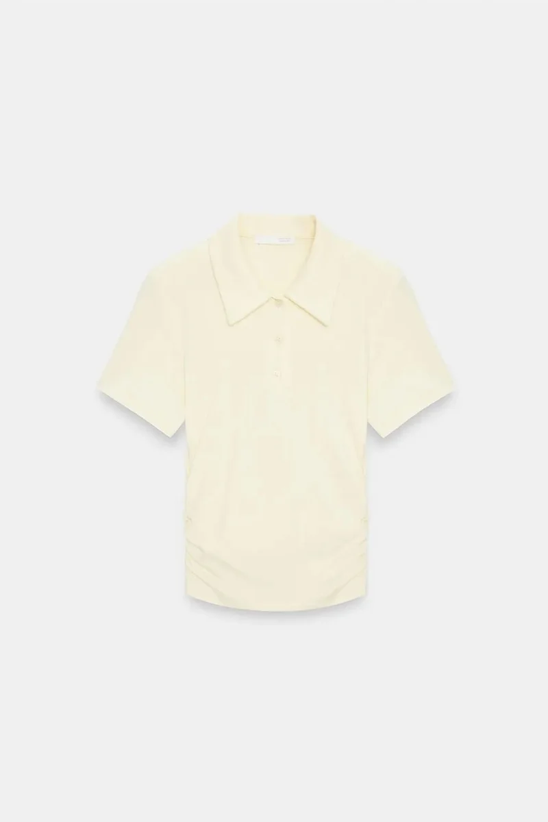 Dilvin Lemon Yellow DILVIN Women’s Crop Slim Fit Polo T-Shirt for Women | Best Price UAE