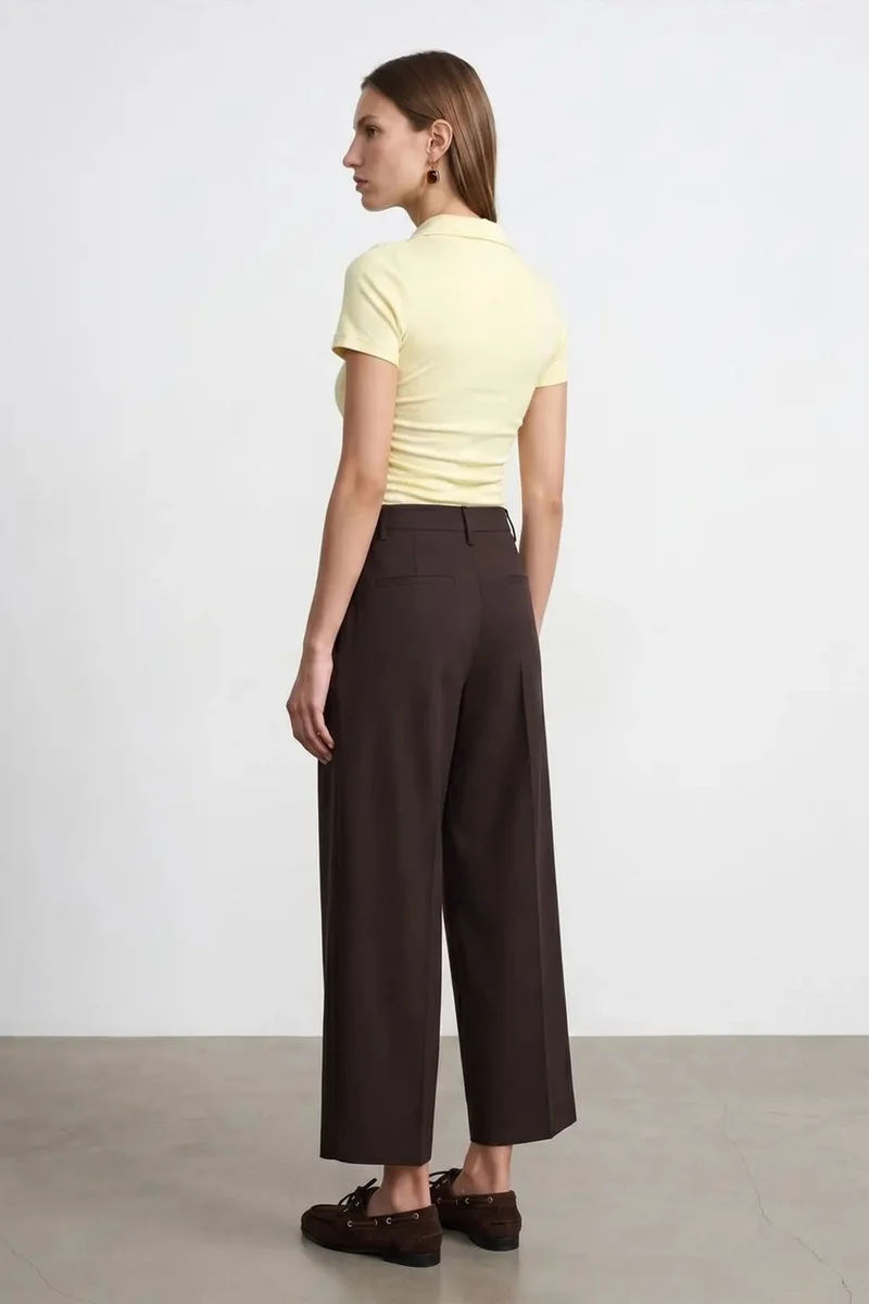 Dilvin Lemon Yellow DILVIN Women’s Crop Slim Fit Polo T-Shirt for Women | Best Price UAE