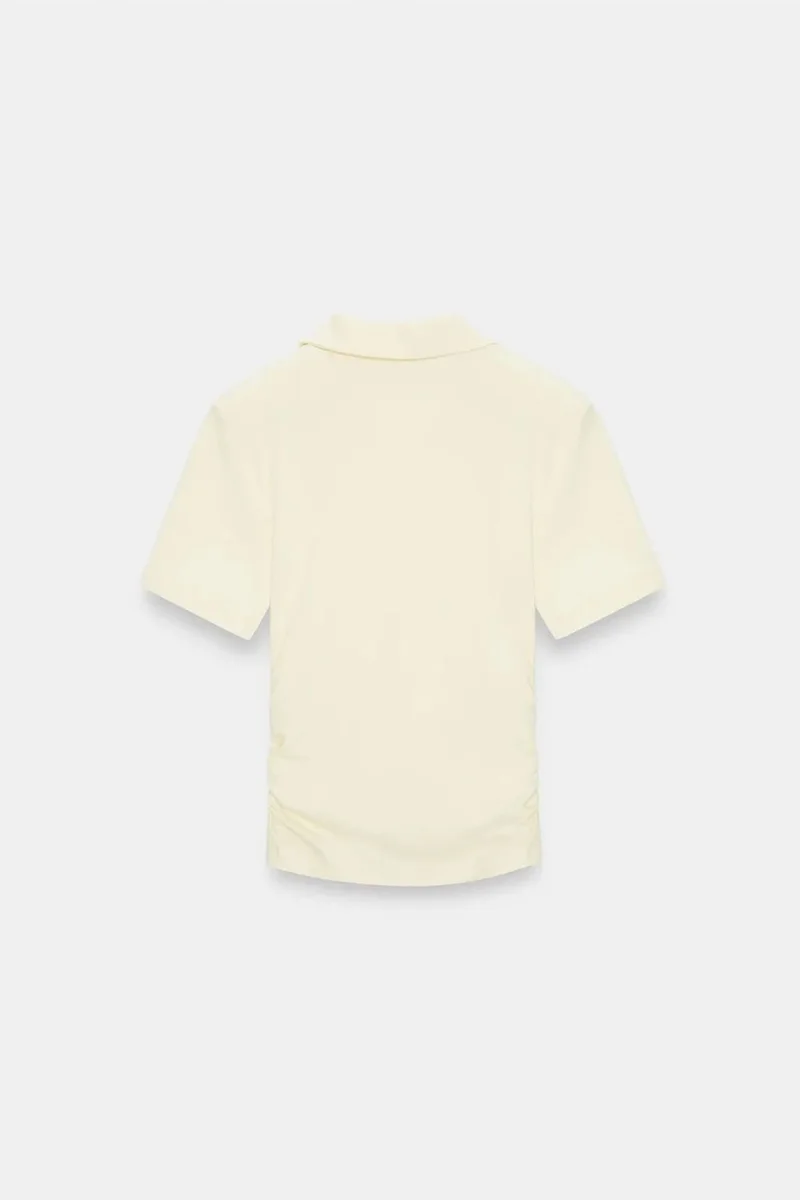 Dilvin Lemon Yellow DILVIN Women’s Crop Slim Fit Polo T-Shirt for Women | Best Price UAE