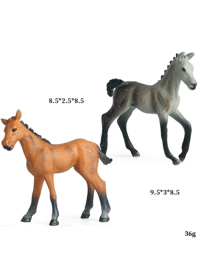 هالامودو 2 قطعة بوني لعبة أرقام مجموعة ، واقعية بوني لعبة مجموعة ، الزينات الحيوانية البرية ، غابة حديقة حيوانات ألعاب المعرفية ، هدايا عيد ميلاد الأطفال - Image 1