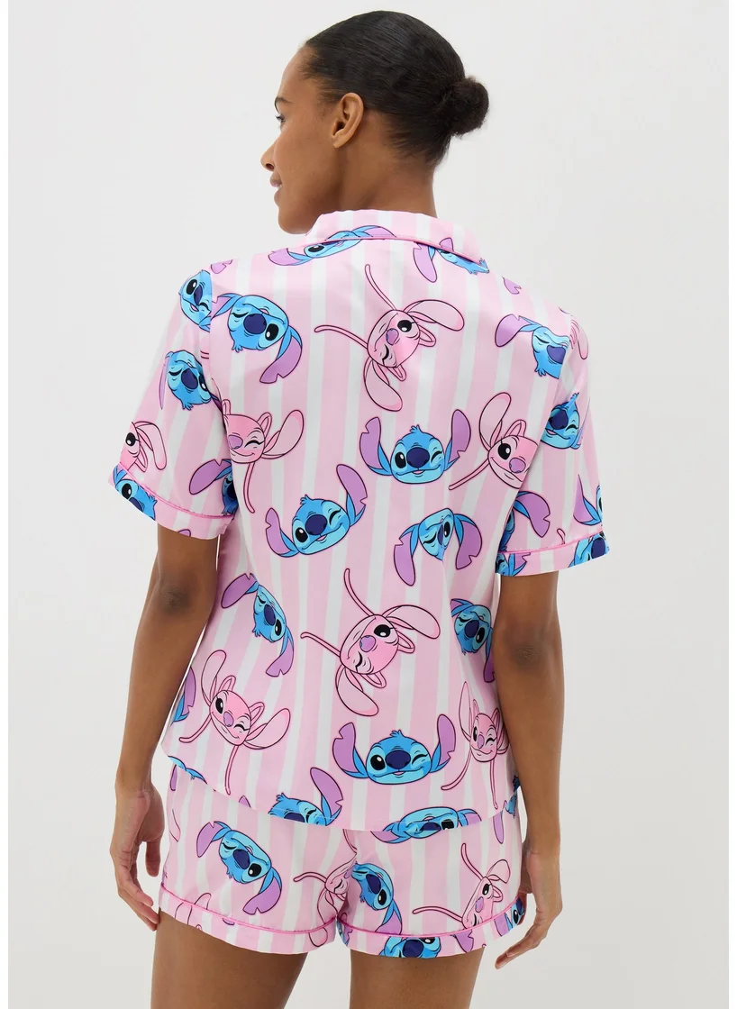 Matalan Pink Stitch Pyjama Set
