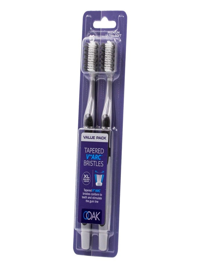 Ooak Toothbrush, Tapered V++Arc Soft Bristles, XL Brush Head 2 Pack - Silver/Black - Image 2