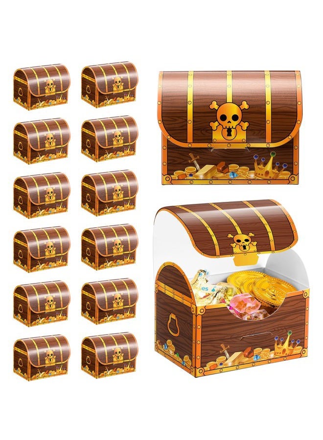 Chinco Treasure Treat Chest Boxes Cardboard Pirate Treasure Treat Chest Pirate Present Goodie Boxes Treasure Candy Favor Boxes for Halloween Treasure Hunt Game Pirate Theme Party?Simple Style,24 Pcs? - Image 1