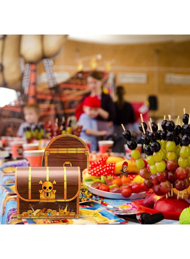 Chinco Treasure Treat Chest Boxes Cardboard Pirate Treasure Treat Chest Pirate Present Goodie Boxes Treasure Candy Favor Boxes for Halloween Treasure Hunt Game Pirate Theme Party?Simple Style,24 Pcs? - Image 4